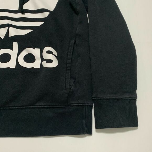 Adidas Golf Pullover Hoodie Sweatshirt XS Womens Black Kangaroo Pockets Big Logo - Picture 8 of 10